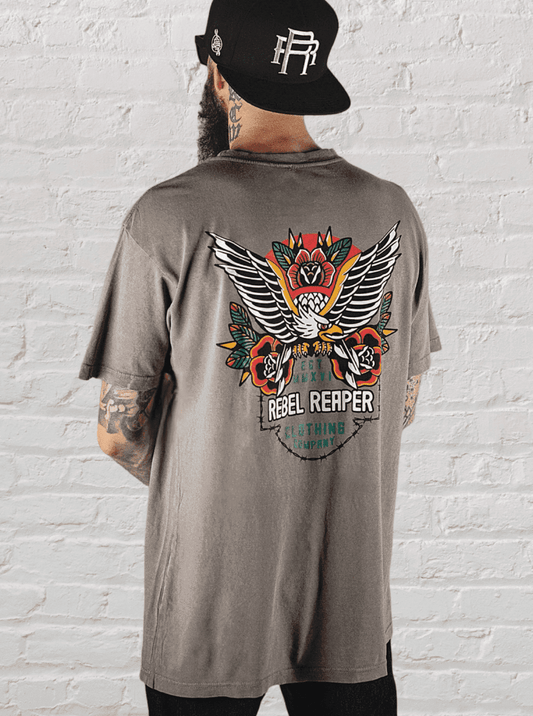 Eagle Badge Tee | Gray Vintage