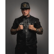 Eastwood Black Leather Vest - Collarless - Rebel Reaper Clothing Company