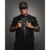 Eastwood Black Leather Vest - Collarless