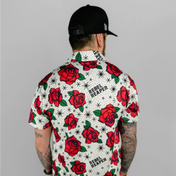 Floral and star-patterned Roses Premium Polo Shirt for casual outings with bold design