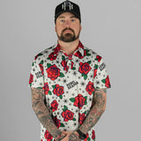 Flash of Roses White Polo Shirt