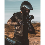 Harvester of Sorrow Brown & Black Leather Vest with Double Diamond - Rebel Reaper Clothing Company