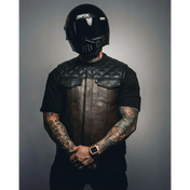 Harvester of Sorrow Brown & Black Leather Vest with Double Diamond - Rebel Reaper Clothing Company