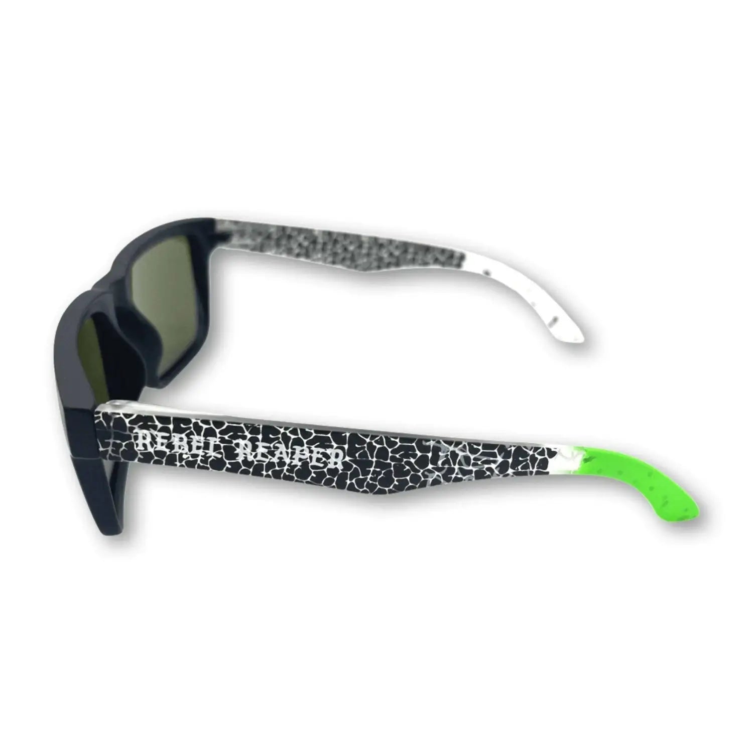 Hustler Wayfarer Sunglass Collection with signature rebel reaper interchangeable arms