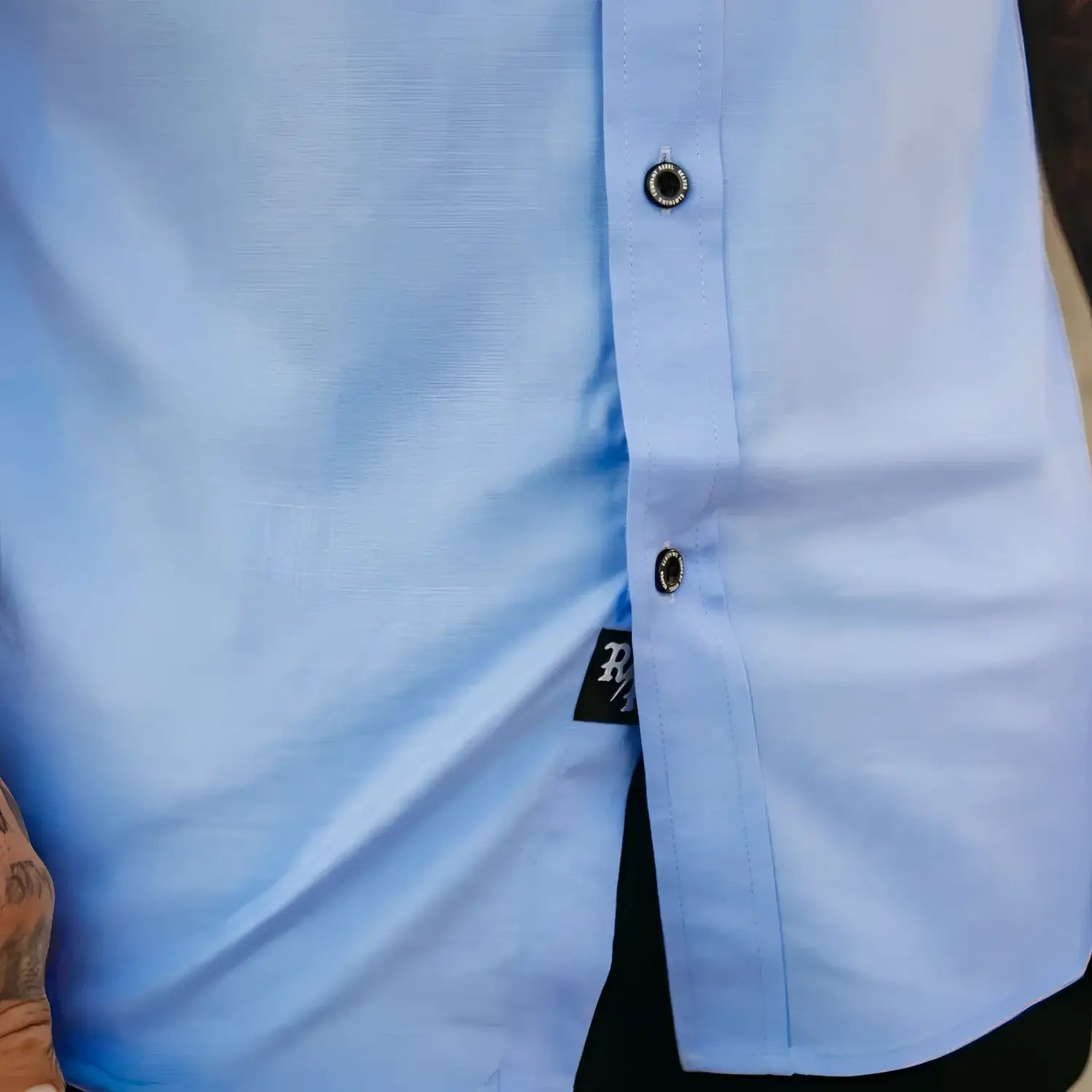 Light Blue Bamboo Button Up Shirt - Rebel Reaper Clothing Company