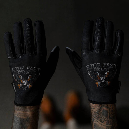 Live Fast Eagle | Tank Magnet Moto Gloves