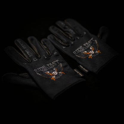 Live Fast Eagle | Tank Magnet Moto Gloves