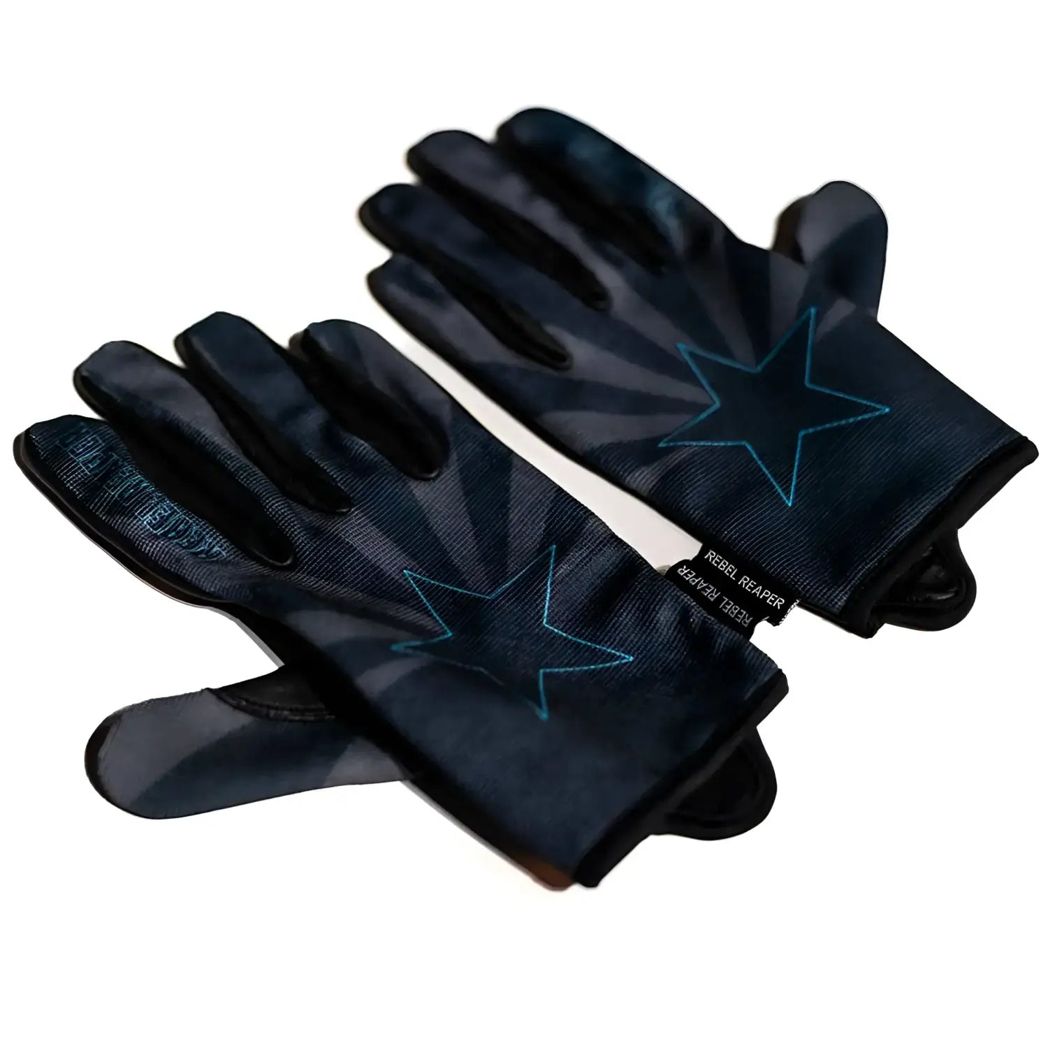 Black gloves featuring star design and Midnight Arizona Flag Moto branding on heavy-duty tank magnets