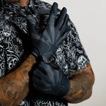 Black star-patterned gloves from Midnight Arizona Flag Moto Gloves featuring heavy-duty tank magnets