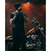 Muerte Black Leather Short Torso Vest - Rebel Reaper Clothing Company