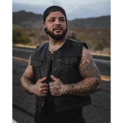 Muerte Black Leather Short Torso Vest - Rebel Reaper Clothing Company