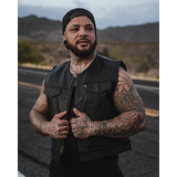 Muerte Black Leather Vest (Short Torso)