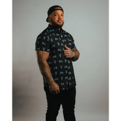 Neon Blue Moto | Button Up Shirt - Rebel Reaper Clothing Company