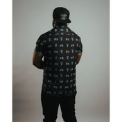 Neon Blue Moto | Button Up Shirt - Rebel Reaper Clothing Company