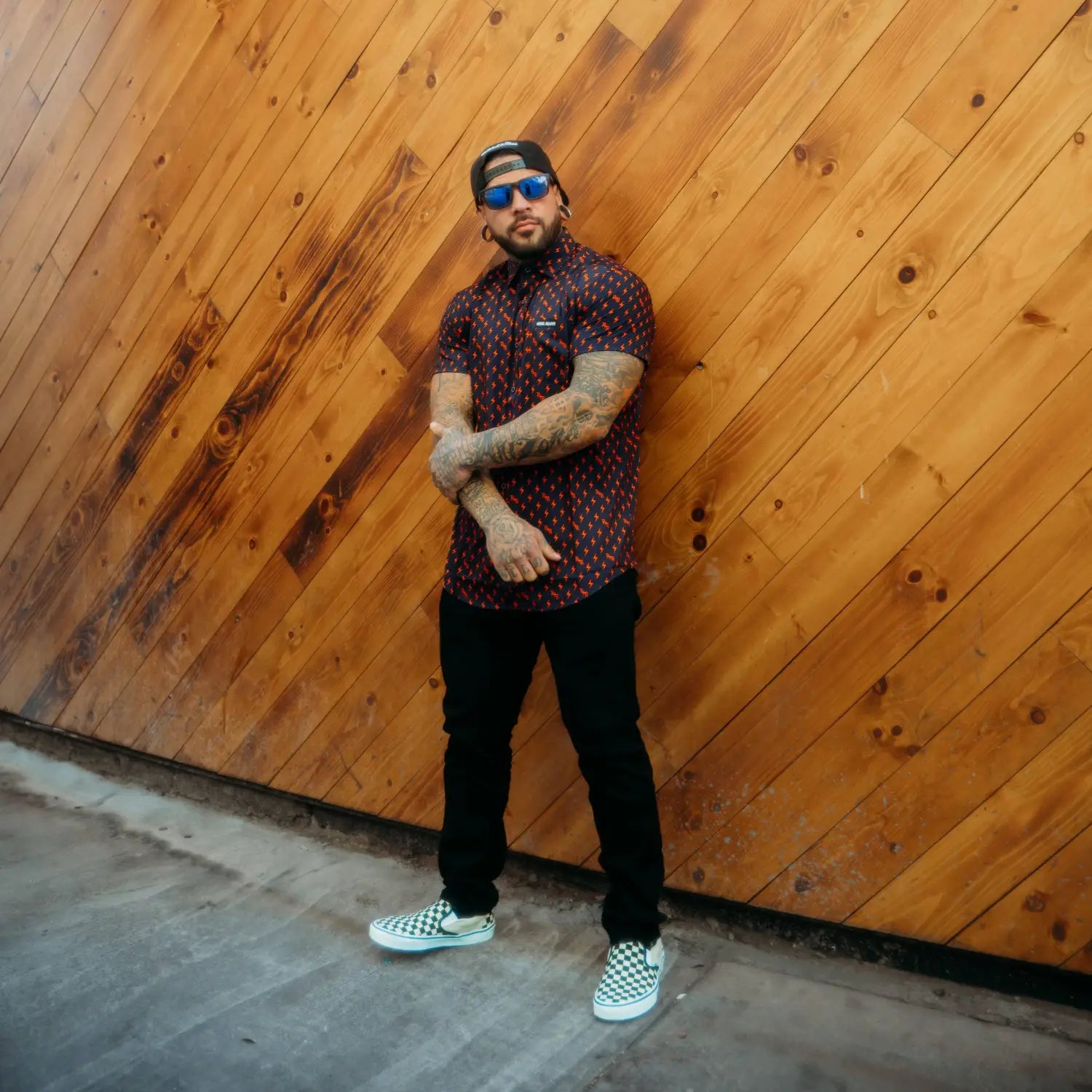 Iconic Orange Bolts Button Up Shirt - Rebel Reaper Clothing Company