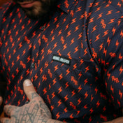 Iconic Orange Bolts Button Up Shirt - Rebel Reaper Clothing Company