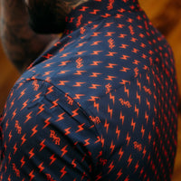 Iconic Orange Bolts Button Up Shirt - Rebel Reaper Clothing Company