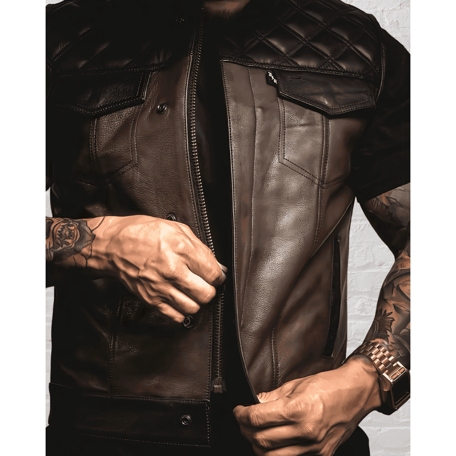 Harvester of Sorrow Black Leather Mens Vest