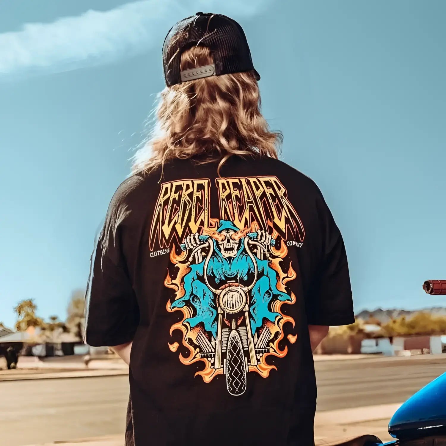 Reaper Rider Tee | Vintage Black - Rebel Reaper Clothing Company