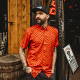Red Iconic Bolts | Button Up Shirt S/S