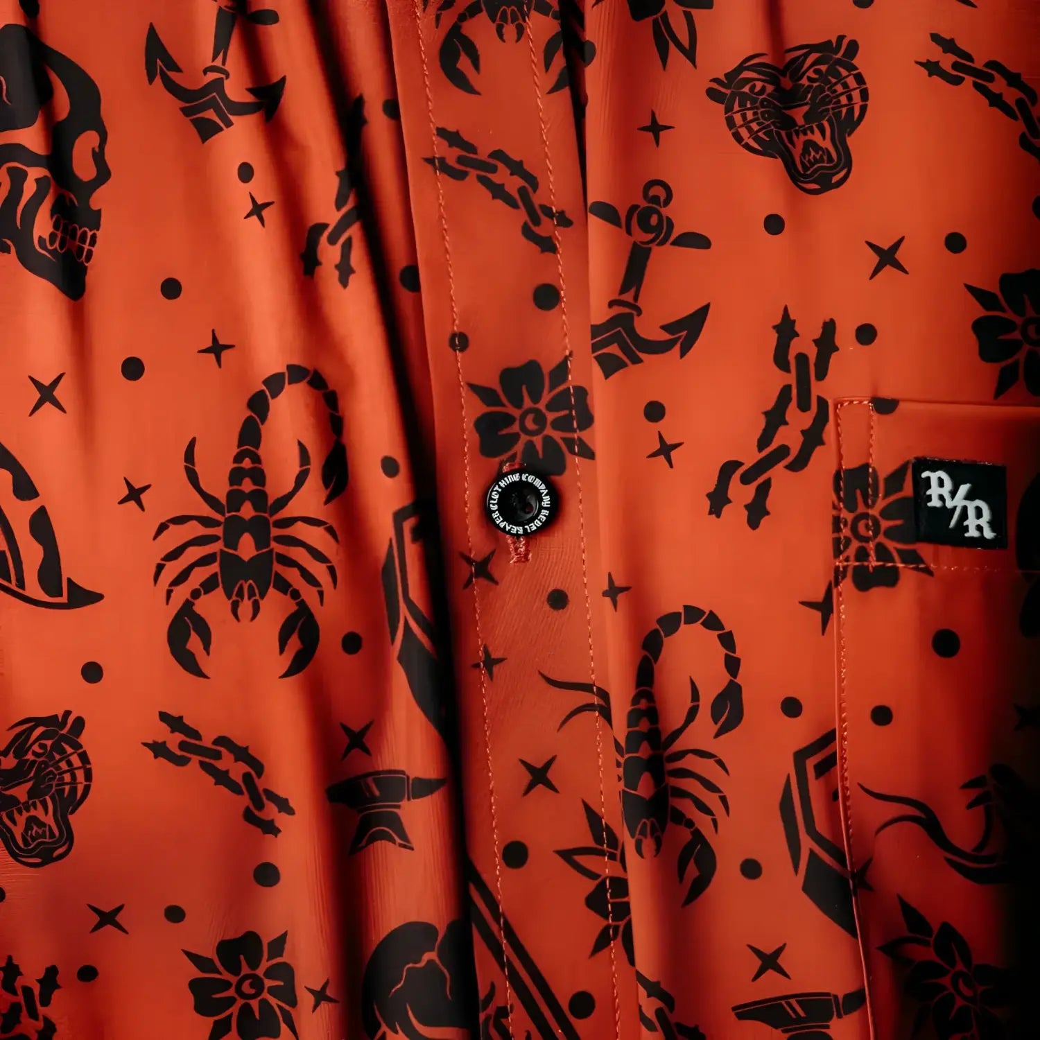 Red Ironclad Button Up Shirt - Rebel Reaper Clothing Company