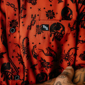 Red Ironclad Button Up Shirt - Rebel Reaper Clothing Company
