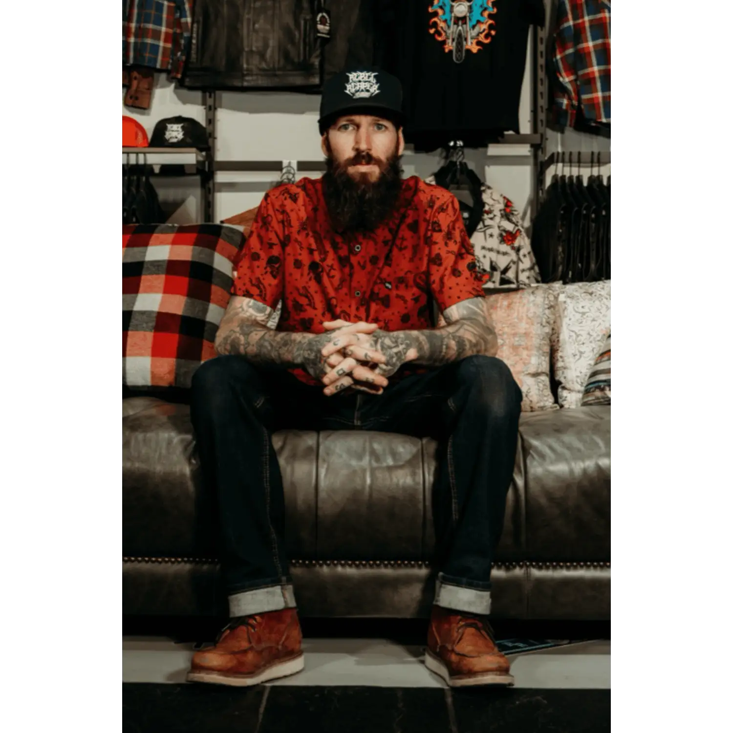 Red Ironclad Button Up Shirt - Rebel Reaper Clothing Company