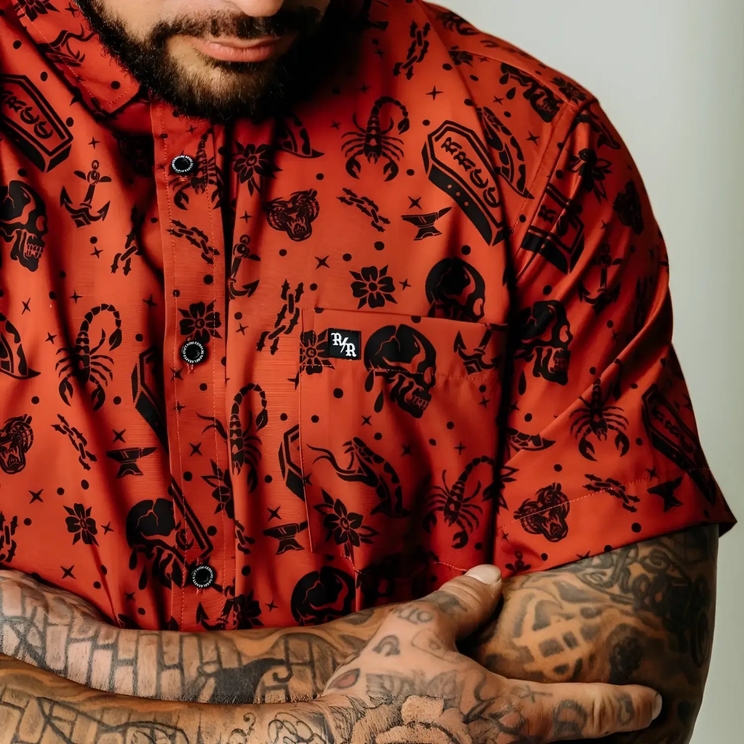 Red Ironclad Button Up Shirt - Rebel Reaper Clothing Company