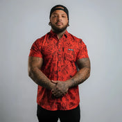 Red Tattoo Flash | Button Up Shirt S/S - Button Up Shirt