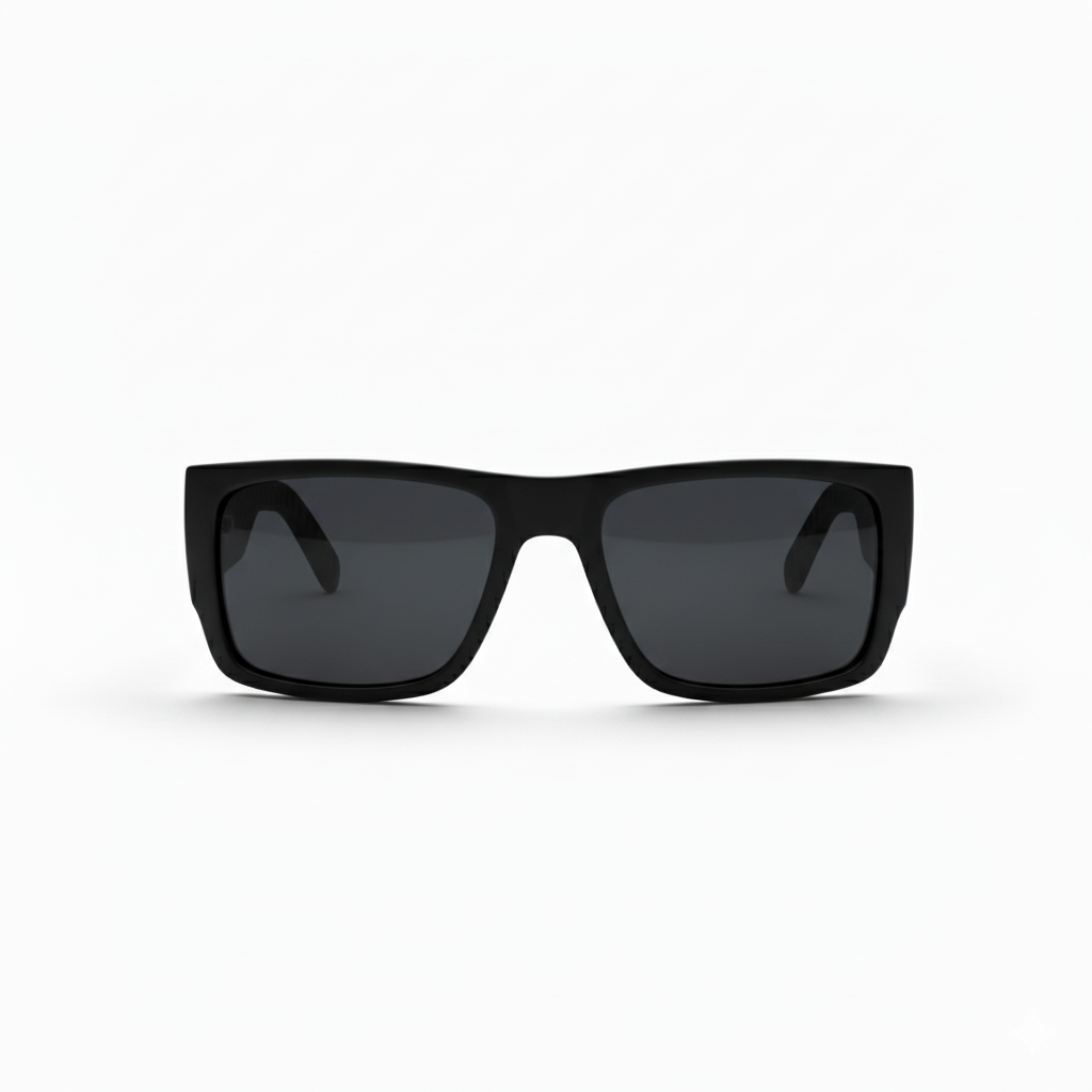 Retro Squared Polarized Sunglasses - Black