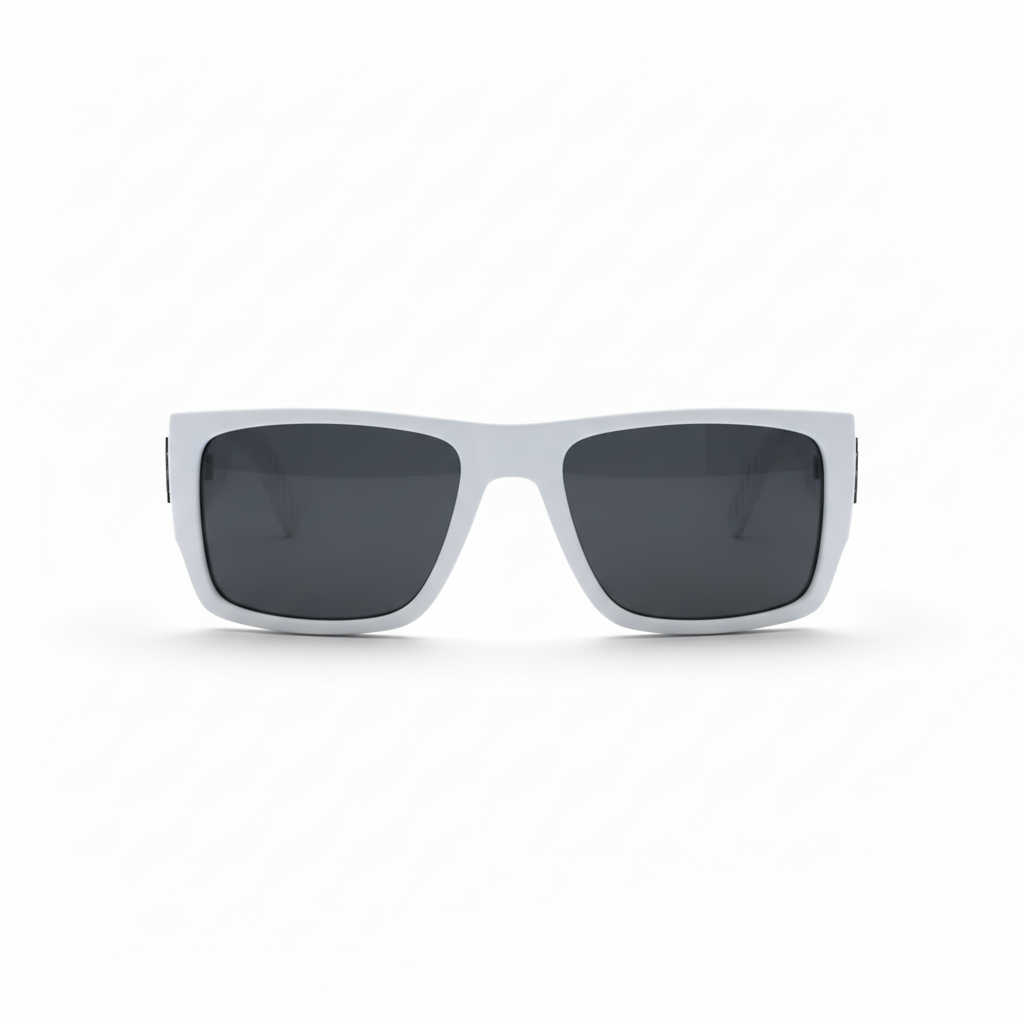Retro Squared Polarized Sunglasses - White