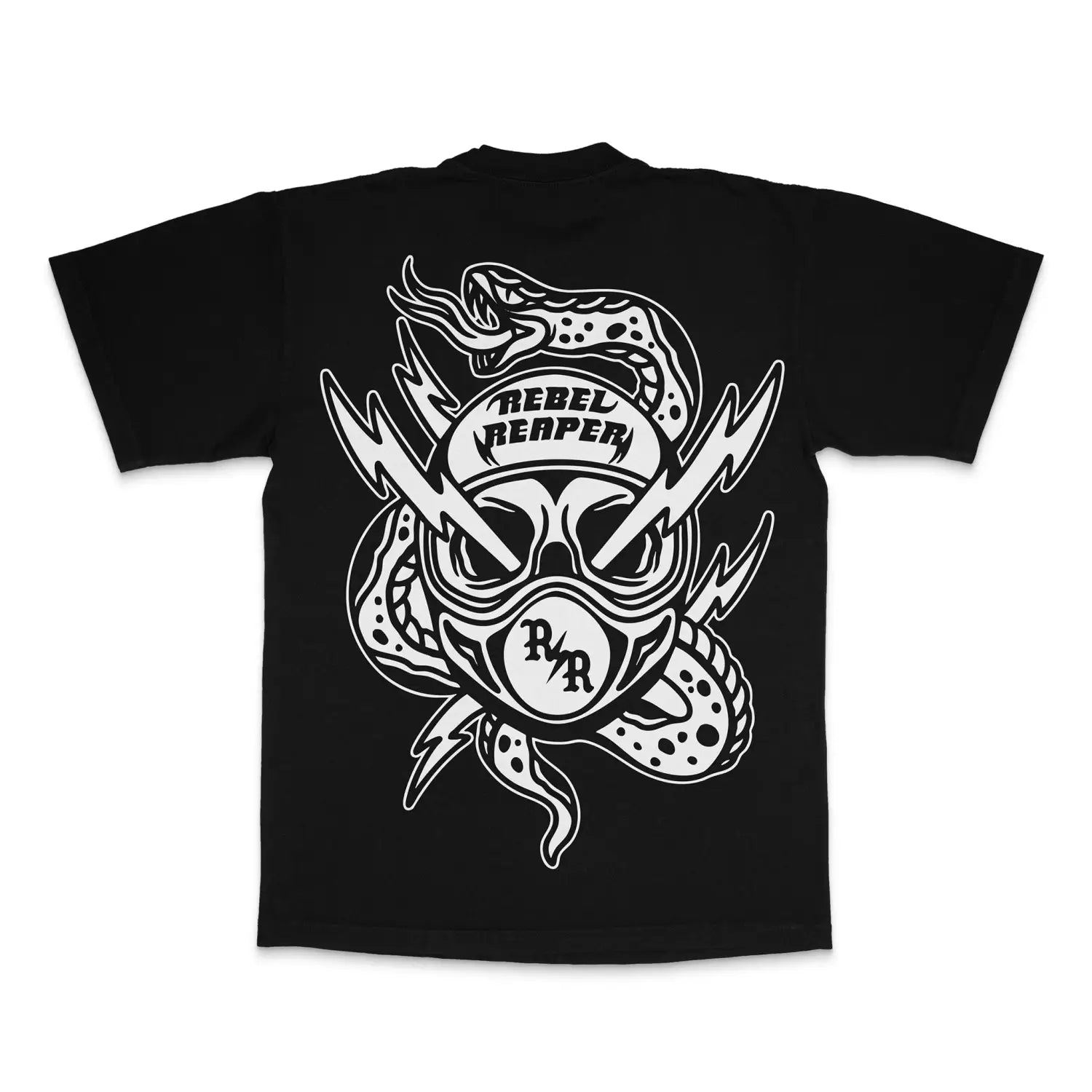 Snake Helmet Rider Black T-Shirt - Mens T-Shirt