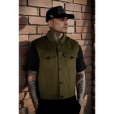 The Fatigue Denim Traditional Vest | OD Green