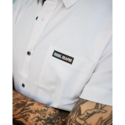 White Bamboo Button Up Shirt - Rebel Reaper Clothing Company