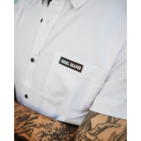 White Bamboo Button Up Shirt - Rebel Reaper Clothing Company