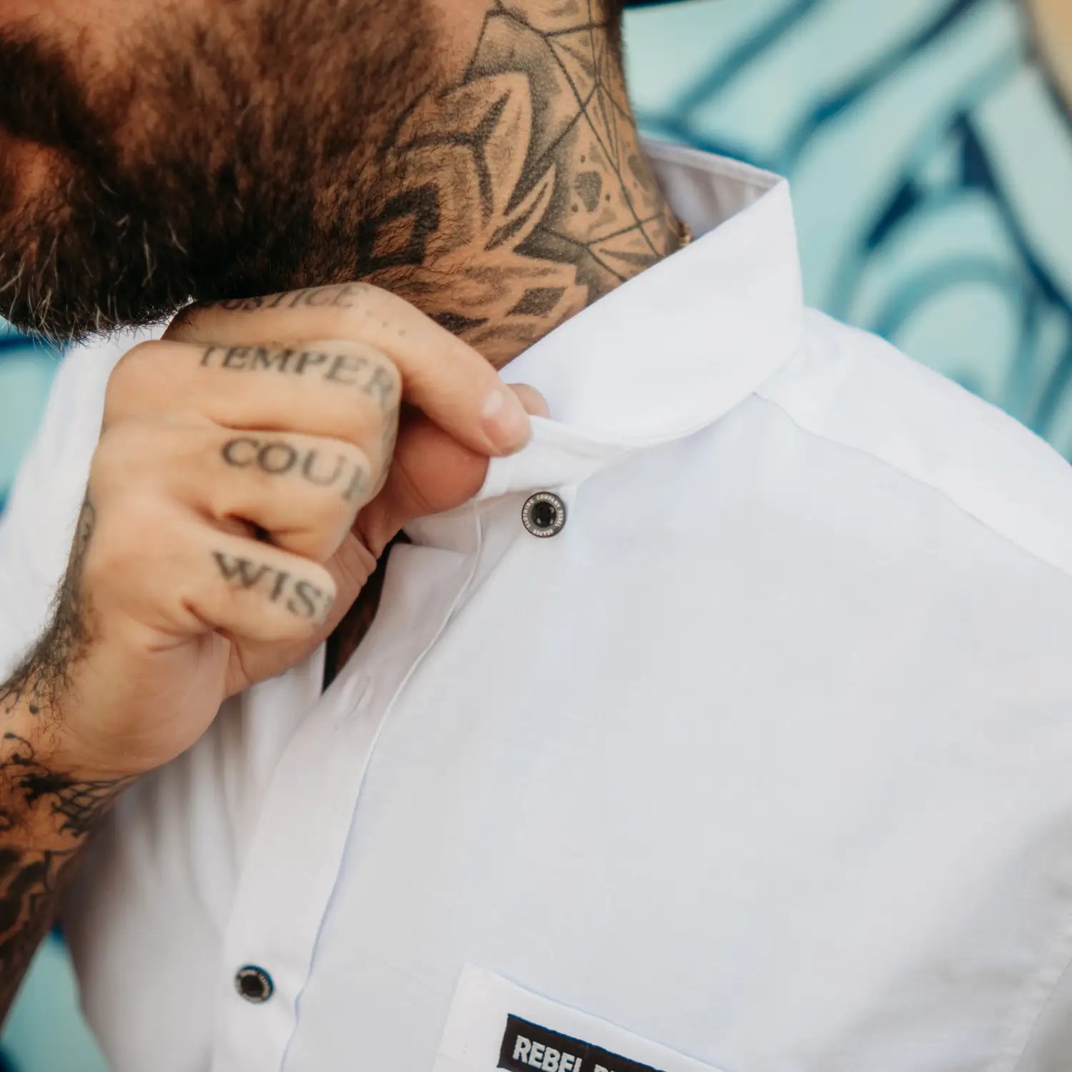 White Bamboo Button Up Shirt - Rebel Reaper Clothing Company