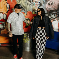 White Iconic Bolts Button Up Shirt - Rebel Reaper Clothing Company