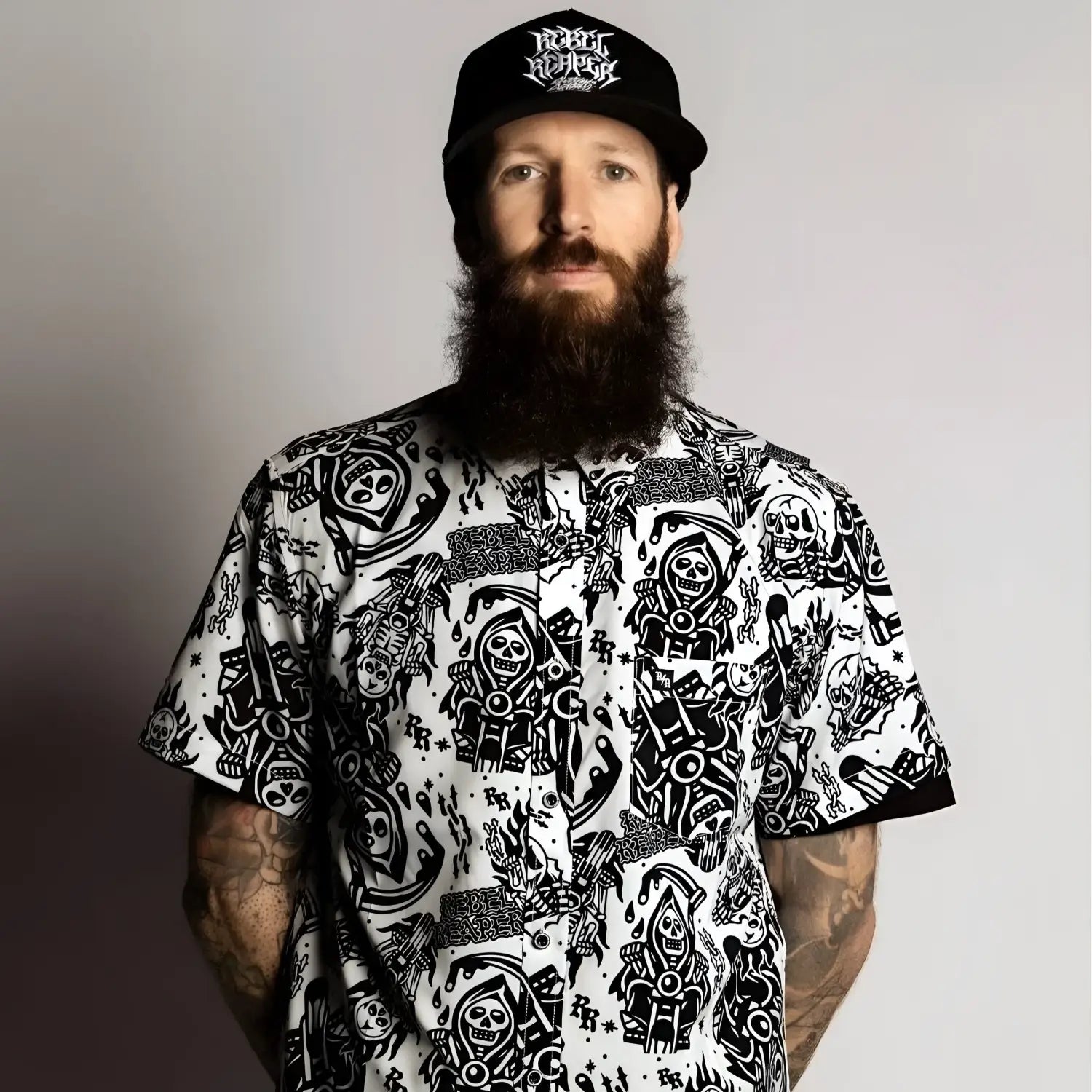 White Nomad Button Up Shirt - Rebel Reaper Clothing Company
