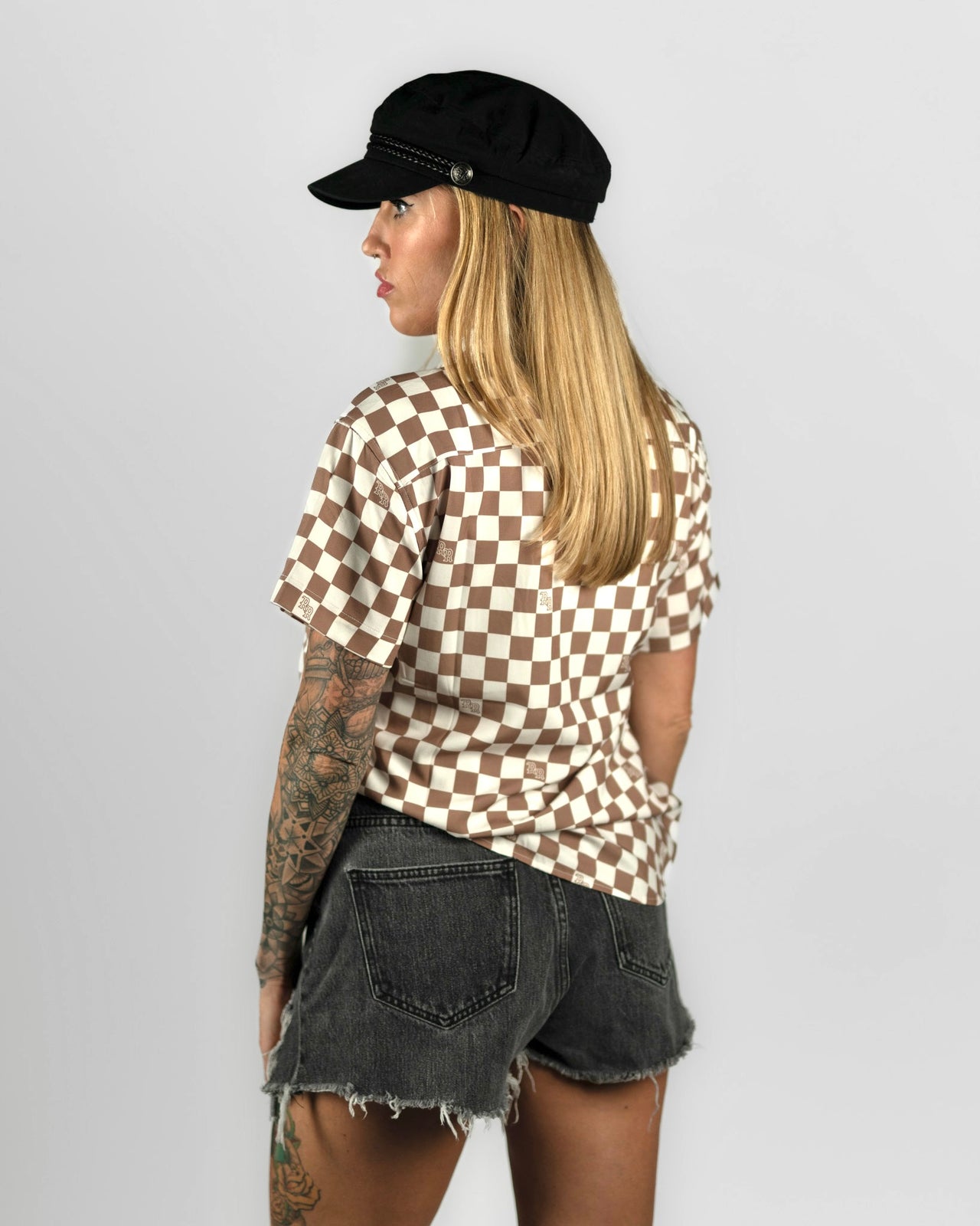 Checkered Flag | Button Up Shirt | Cream & White