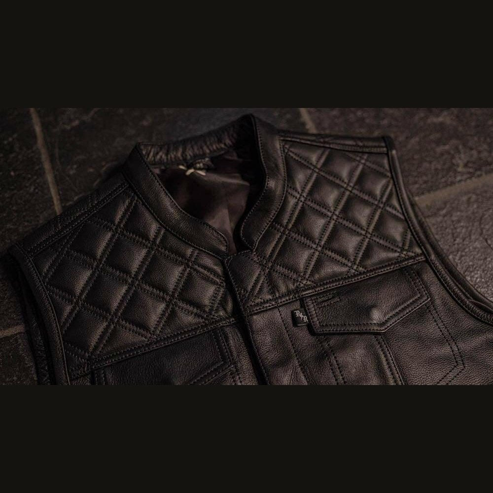 Back N Black 2.0 Collared Leather Mens Vest