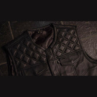 Thumbnail for Back N Black 2.0 Collarless Leather Mens Vest