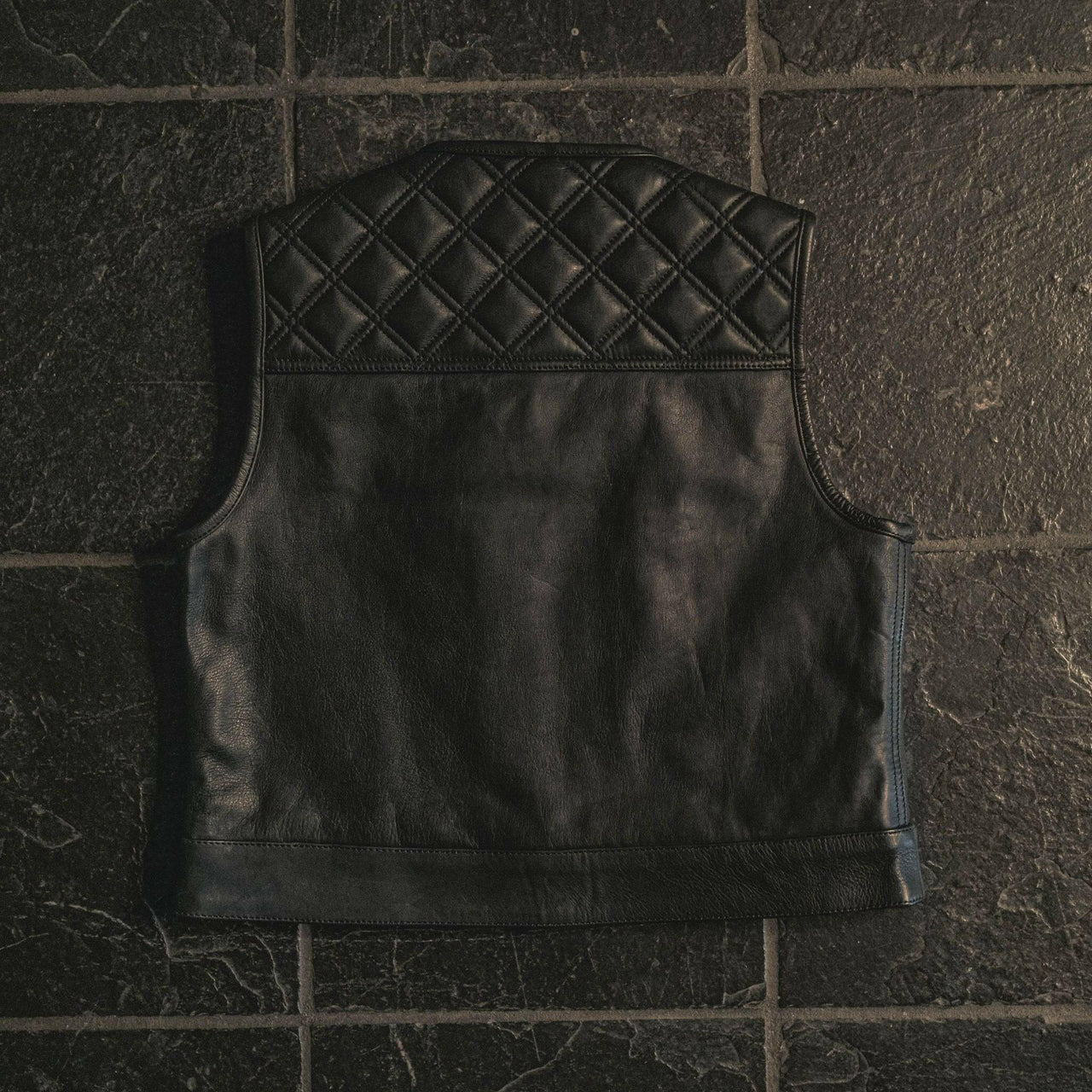 Back N Black 2.0 Collarless Leather Womens Vest - Rebel Reaper Clothing CompanyWomen's Vest