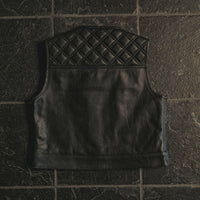 Thumbnail for Back N Black 2.0 Collarless Leather Womens Vest - Rebel Reaper Clothing CompanyWomen's Vest