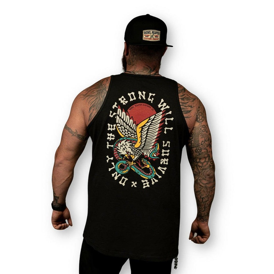 Black Only the Strong Survive Tank - Rebel Reaper Clothing Company T-Shirt