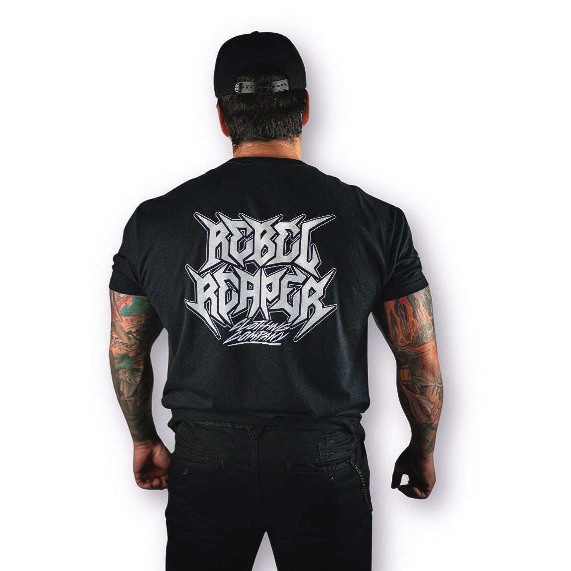 Black & White Rebel Logo T-Shirt - Rebel Reaper Clothing Company T-Shirt