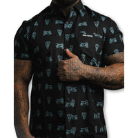 Thumbnail for Blue Neon Moto Shirt - Rebel Reaper Clothing Company Button Up Shirt Men's