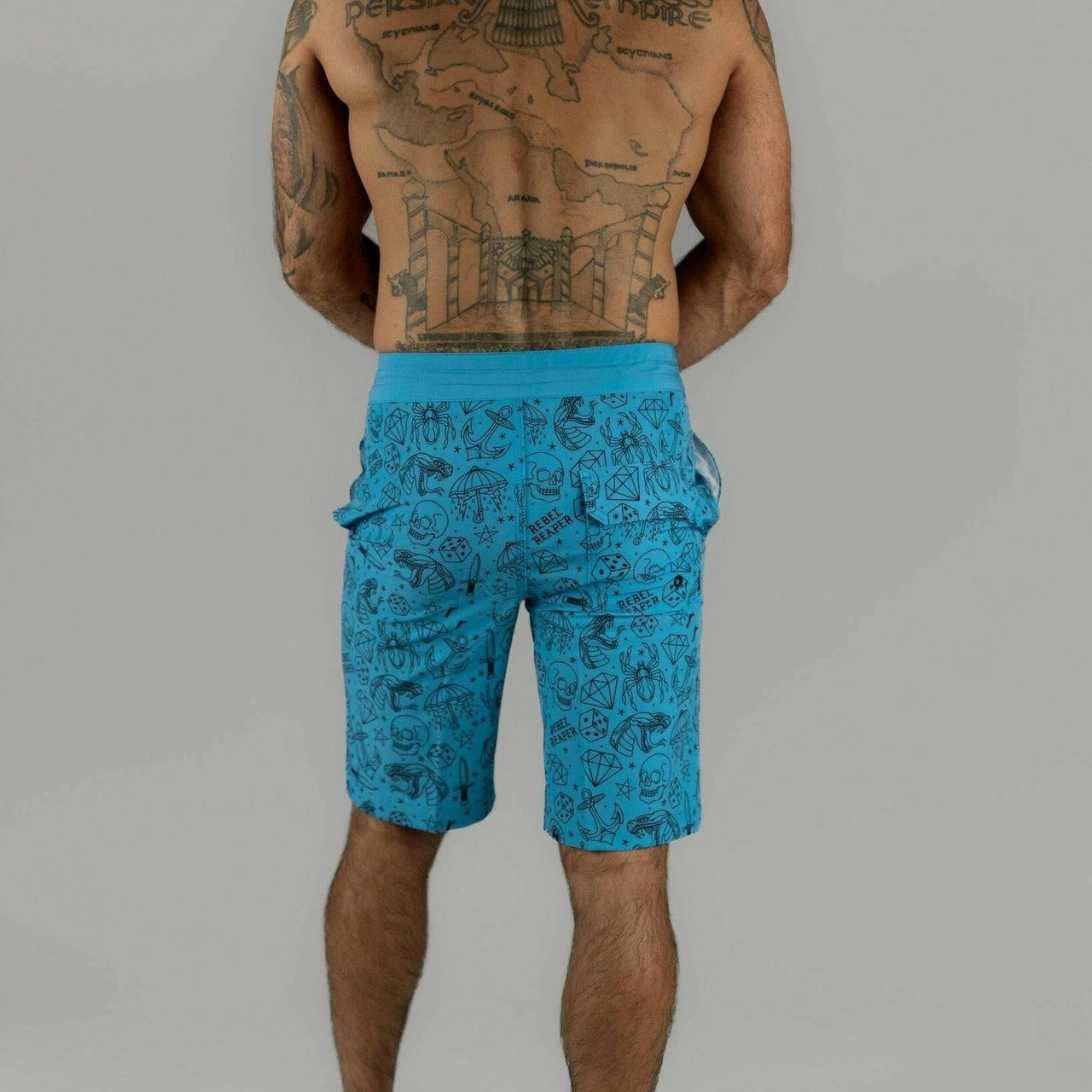 Tattoo Flash Boardshorts | Teal