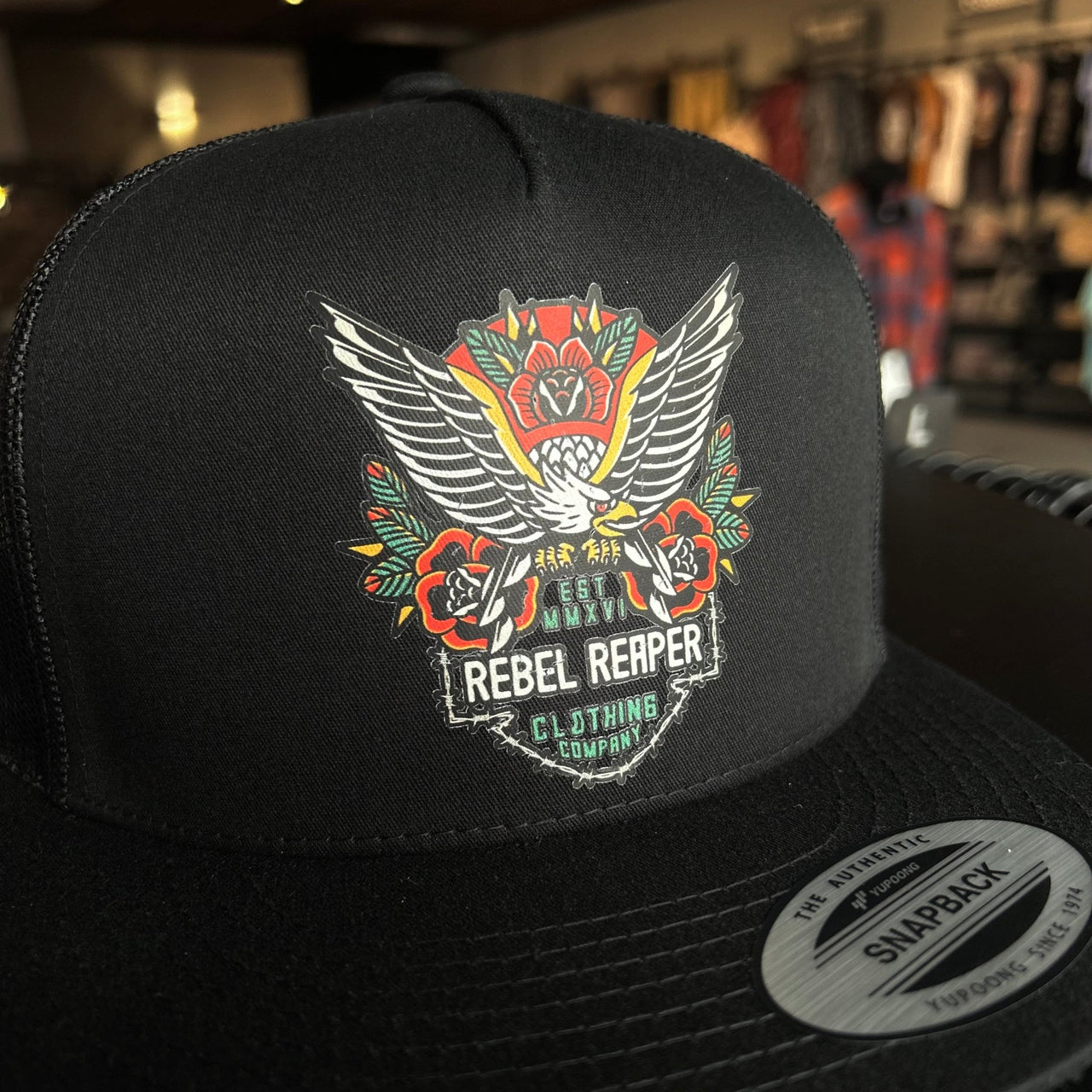 Eagle Badge - Snapback Hat Black