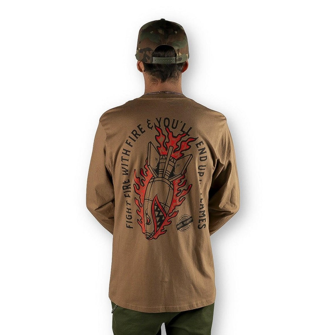 Fight Fire With Fire Tan Long Sleeve T-Shirt