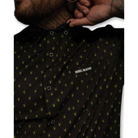 Thumbnail for Metal Hand | Button Up Shirt | Black & Yellow